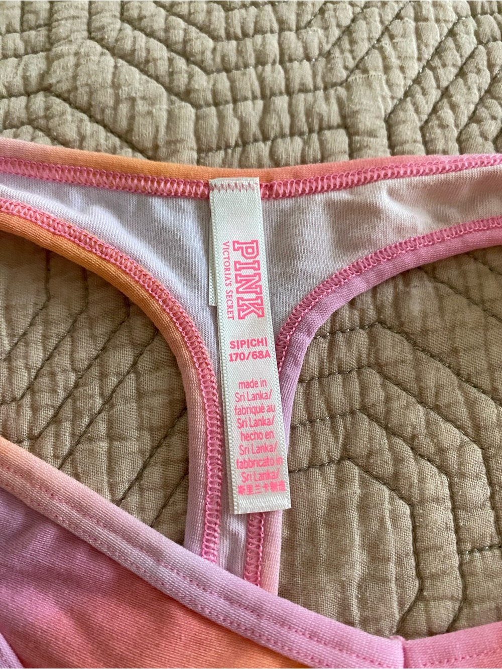 PINK Victoria's Secret Black Bikini & Pink-Orange Tie-Dye Bikini Panties - Picture 4 of 7